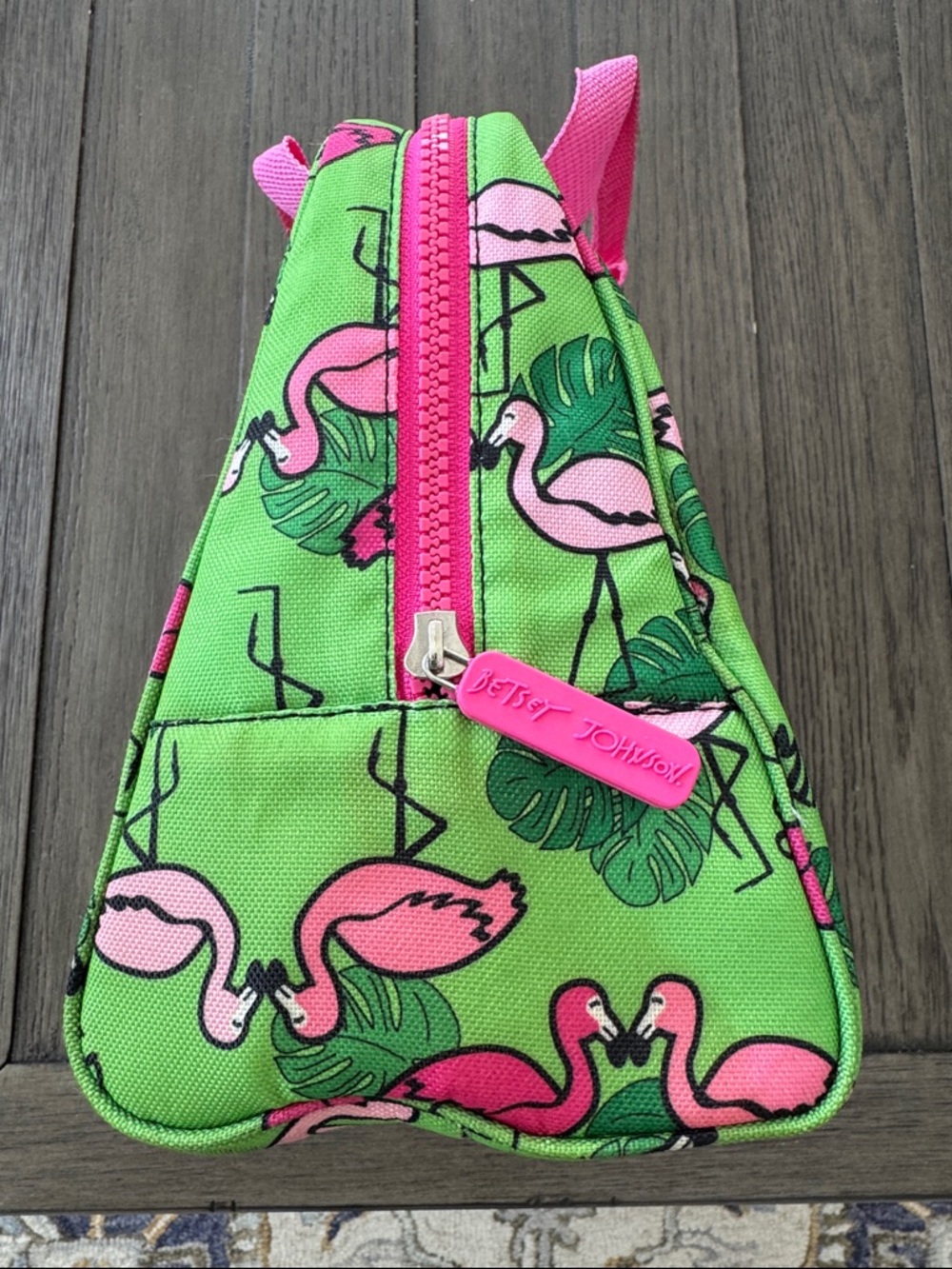 5/$20 Betsey Johnson “Let’s Flamingo” insulated lunch tote, GUC - Picture 4 of 9